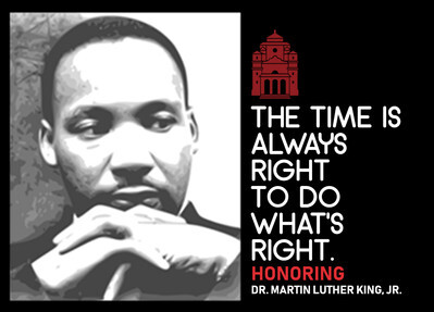 Photo of Dr. Martin Luther King, Jr. with quote that reads,