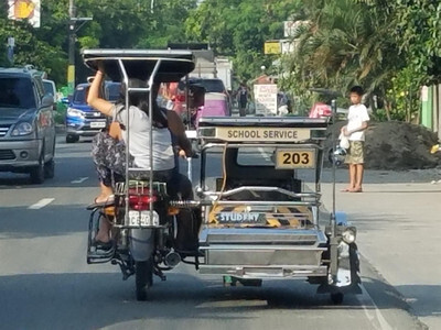 motorcycle with Student Service sidecar