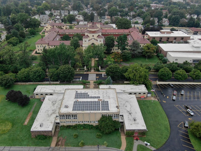 Solar Panels on Top of the Nevil Fieldhouse