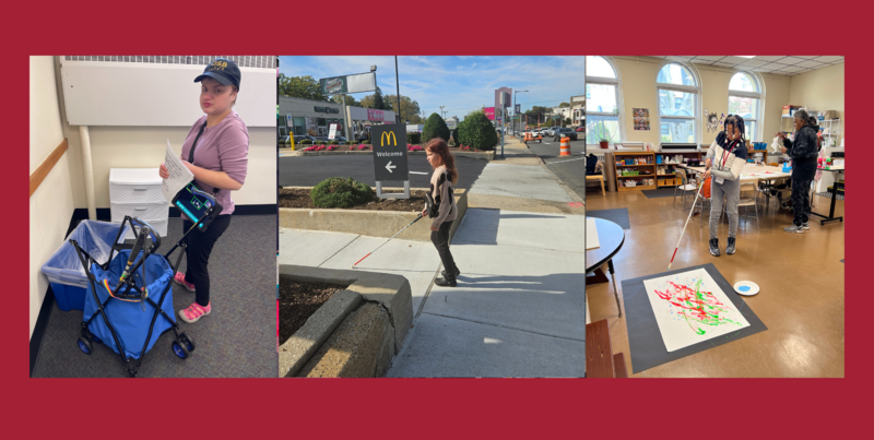 A collage of Aeryn, Carly and Sydney in action