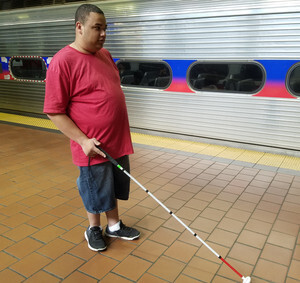 Photo of a student traveling on Septa