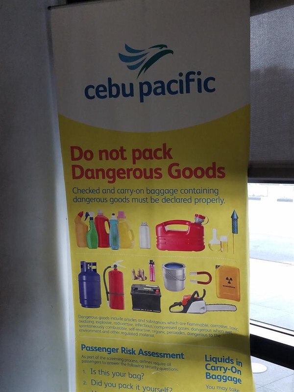 cebu pacific brochure of Dangerous Goods