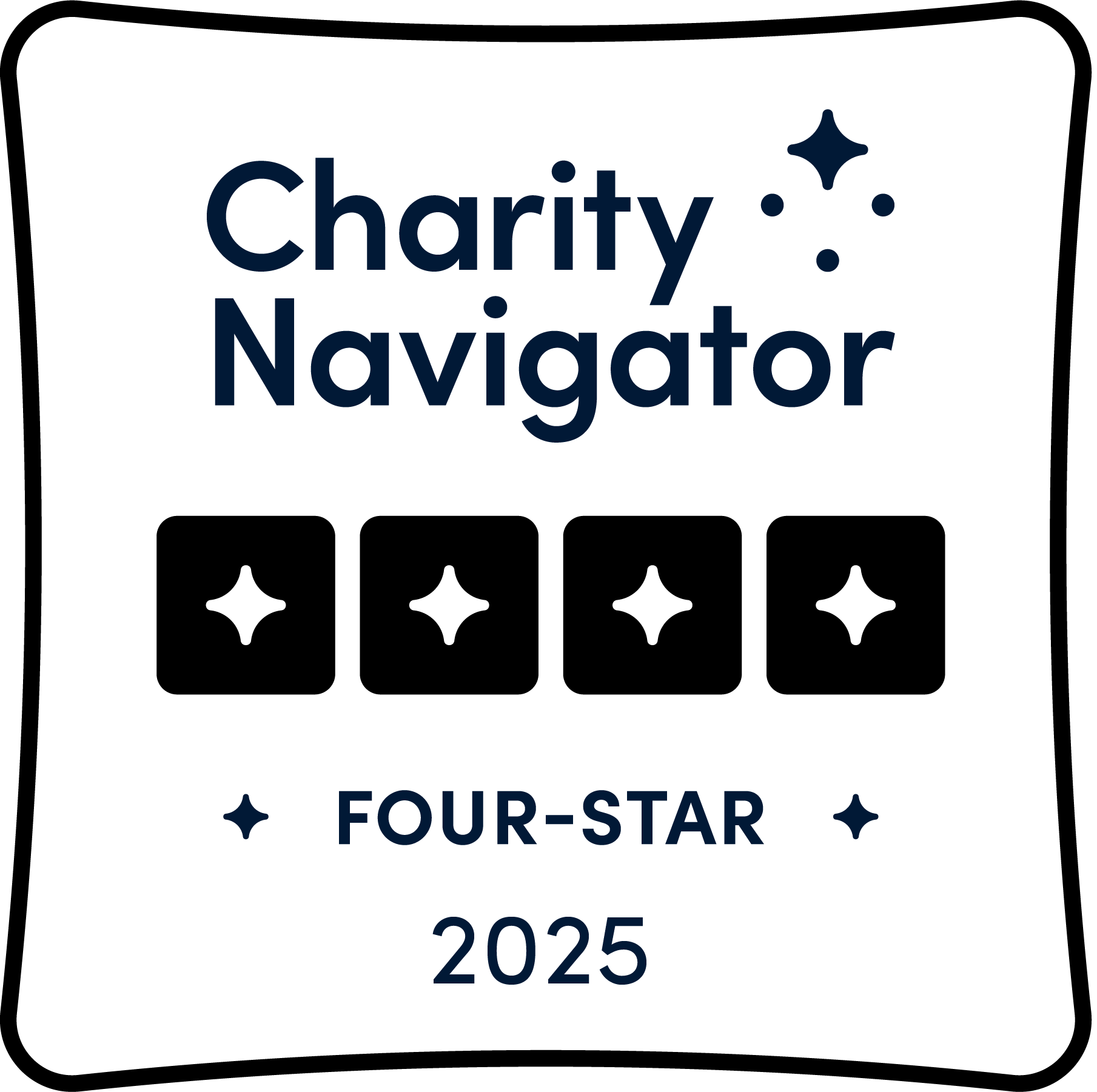 Charity Navigator badge for 4 Stars in 2025